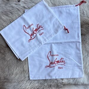 Christian Louboutin White Bags with Red Logo